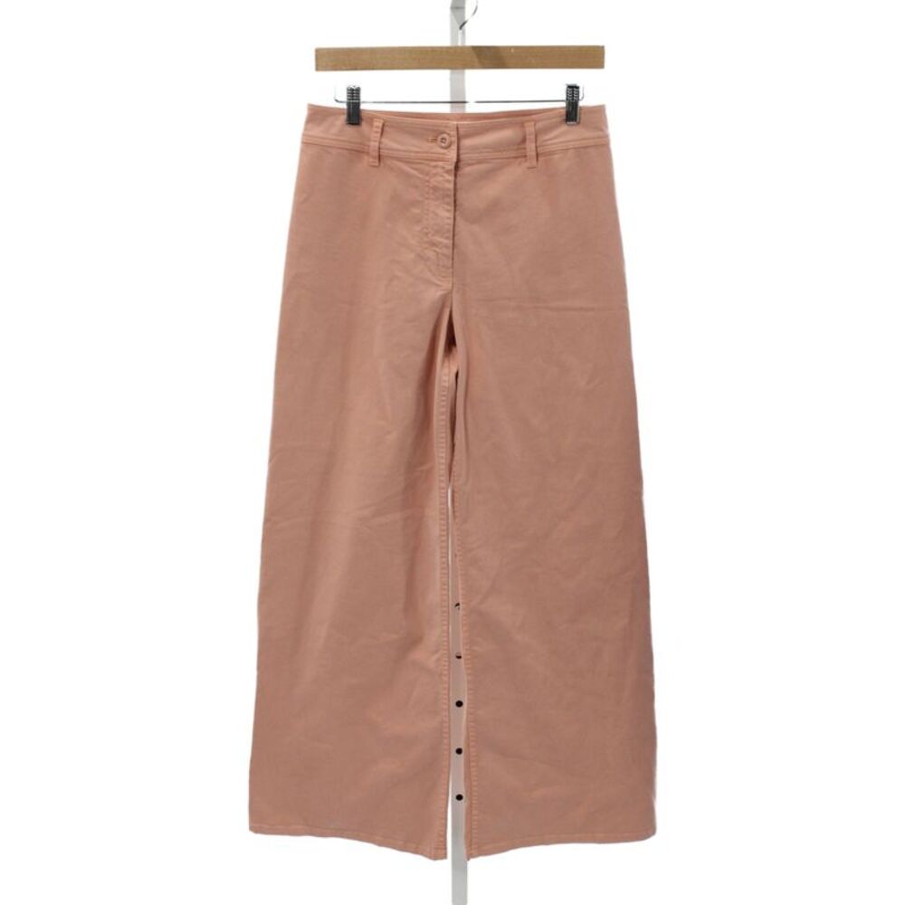 Nili Lotan Women Tan Cotton Capri Pants Button Closure Size 2